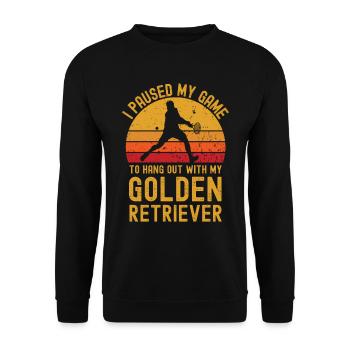 Tennis and Golden Retrievers - Unisex Sweatshirt - black - Front - Alina (178cm) & Michal (187cm)