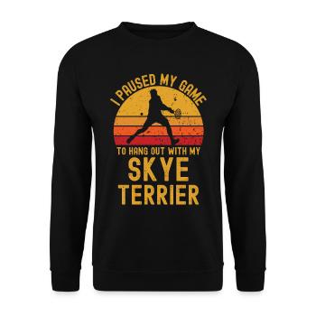 Tennis et Skye Terriers - Sweat-shirt Unisexe - noir - Devant - Alina (178cm) & Michal (187cm)