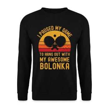 Tennis de table et Bolonka - Sweat-shirt Unisexe - noir - Devant - Alina (178cm) & Michal (187cm)
