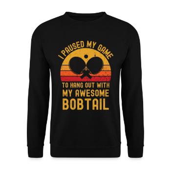 Table tennis and bobtail - Unisex Sweatshirt - black - Front - Alina (178cm) & Michal (187cm)