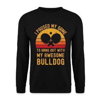 Tennis de table et bouledogue - Sweat-shirt Unisexe - noir - Devant - Alina (178cm) & Michal (187cm)