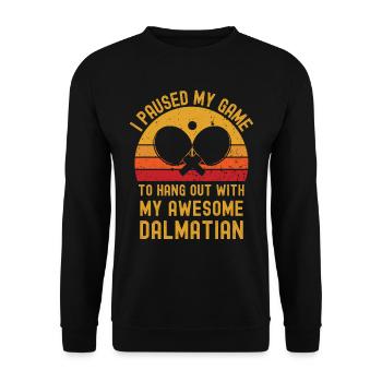 Tennis de table et Dalmatiens - Sweat-shirt Unisexe - noir - Devant - Alina (178cm) & Michal (187cm)