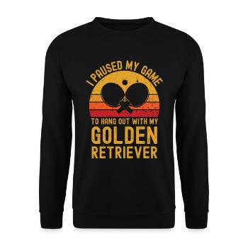 Tennis de table et golden retrievers - Sweat-shirt Unisexe - noir - Devant - Alina (178cm) & Michal (187cm)