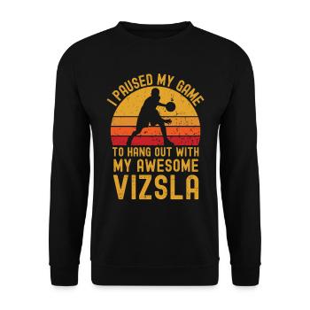 Basketball and Vizsla - Unisex Sweatshirt - black - Front - Alina (178cm) & Michal (187cm)
