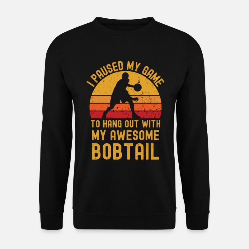 Basketball und Bobtail - Unisex Pullover - Schwarz