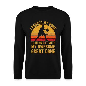 Basketball and Great Dane - Unisex Sweatshirt - black - Front - Alina (178cm) & Michal (187cm)