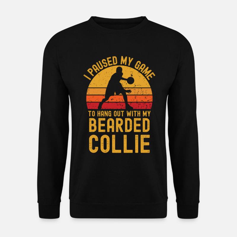 Basketball und Bearded-Collie - Unisex Pullover - Schwarz