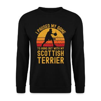 Basketball and Scottish Terriers - Unisex Sweatshirt - black - Front - Alina (178cm) & Michal (187cm)