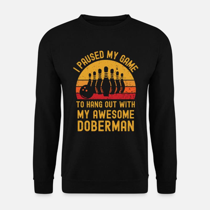 Bowling and Doberman - Unisex Sweatshirt - black