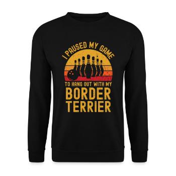 Bowling et Border Terriers - Sweat-shirt Unisexe - noir - Devant - Alina (178cm) & Michal (187cm)