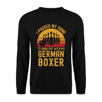 Bowling et boxeur allemand - Sweat-shirt Unisexe - noir - Devant - Alina (178cm) & Michal (187cm)