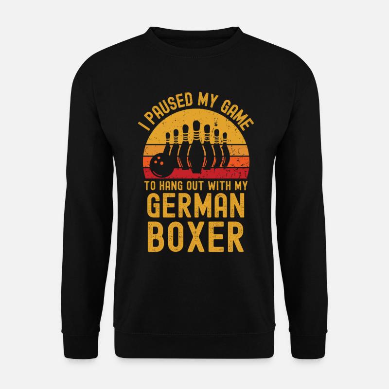 Bowling and German Boxer - Unisex Sweatshirt - black