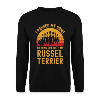 Bowling et Russel Terriers - Sweat-shirt Unisexe - noir - Devant - Alina (178cm) & Michal (187cm)
