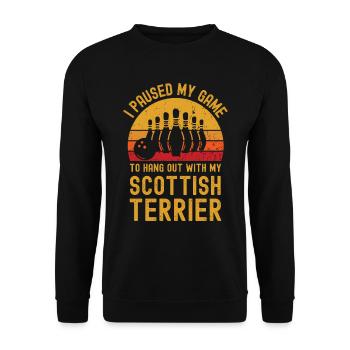 Bowling and Scottish-Terrier - Unisex Sweatshirt - black - Front - Alina (178cm) & Michal (187cm)