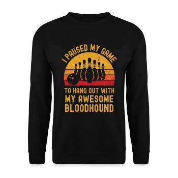 Bowling und Bloodhound - Unisex Pullover - Schwarz - Vorne - Alina (178cm) & Michal (187cm)