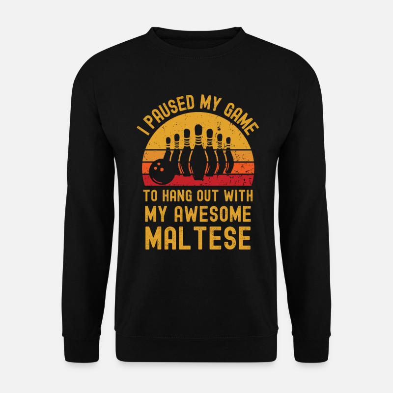 Bowling und Malteser - Unisex Pullover - Schwarz