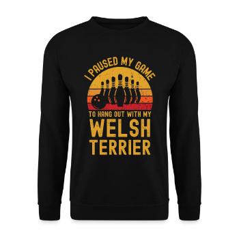 Bowling and Welsh Terriers - Unisex Sweatshirt - black - Front - Alina (178cm) & Michal (187cm)