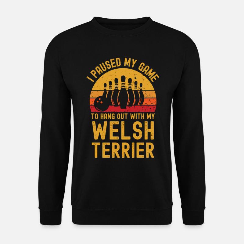 Bowling und Welsh-Terrier - Unisex Pullover - Schwarz