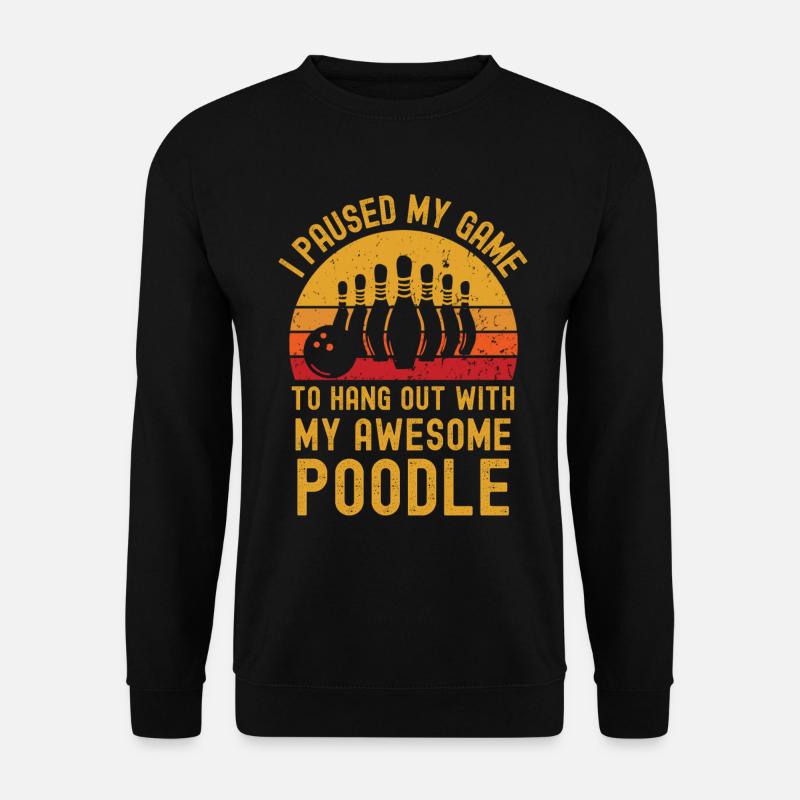 Bowling und Pudel - Unisex Pullover - Schwarz
