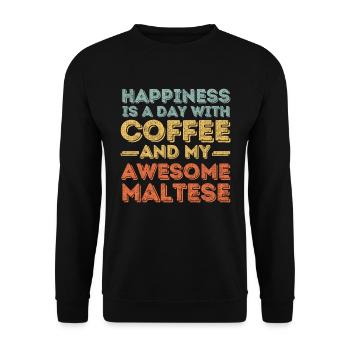 Café maltais pour chiens - Sweat-shirt Unisexe - noir - Devant - Alina (178cm) & Michal (187cm)