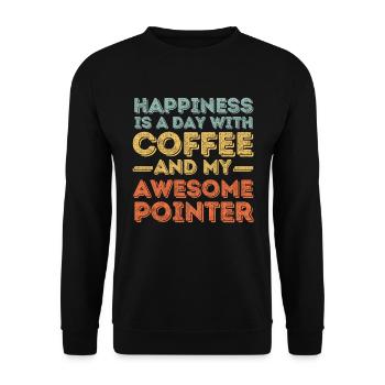 Pointer Coffee Dog Cafe - Unisex Sweatshirt - black - Front - Alina (178cm) & Michal (187cm)