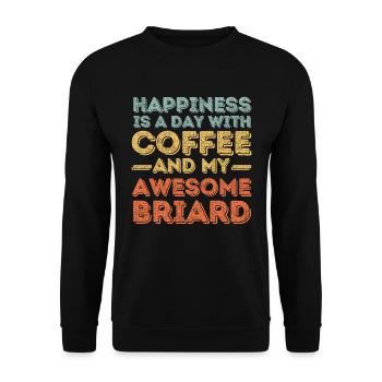Briard Coffee Dog Cafe - Unisex Sweatshirt - black - Front - Alina (178cm) & Michal (187cm)