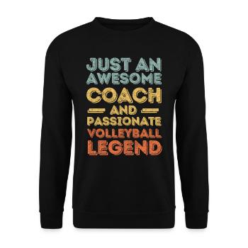Trainer Volleyball retro - Unisex Pullover - Schwarz - Vorne - Alina (178cm) & Michal (187cm)