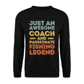 Trainer Fishing retro - Unisex Sweatshirt - black - Front - Alina (178cm) & Michal (187cm)
