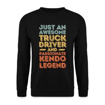 Truck driver Kendo retro - Unisex Sweatshirt - black - Front - Alina (178cm) & Michal (187cm)