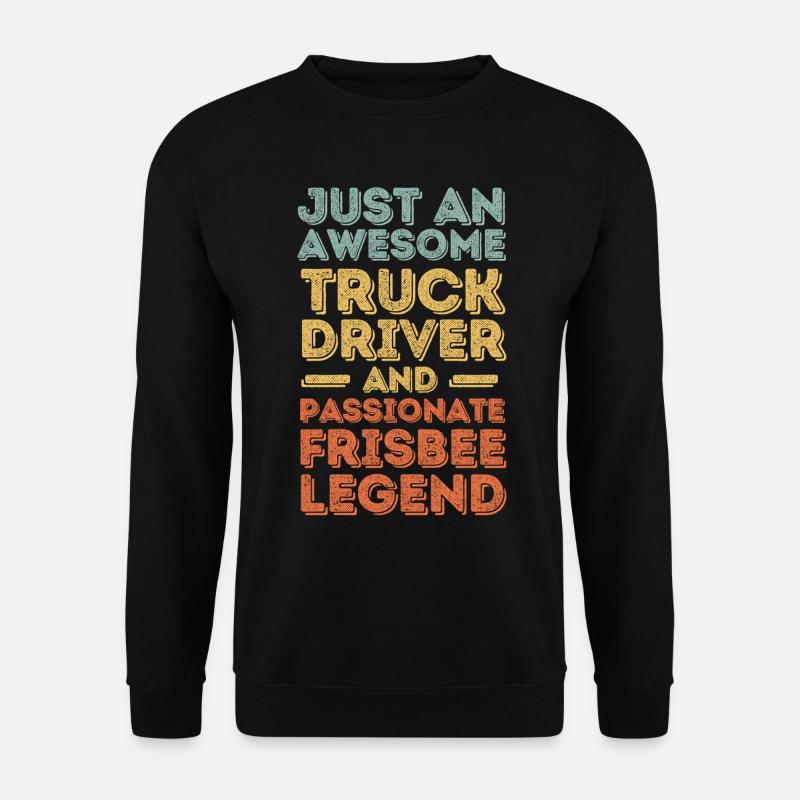 LKW-Fahrer Frisbee retro - Unisex Pullover - Schwarz
