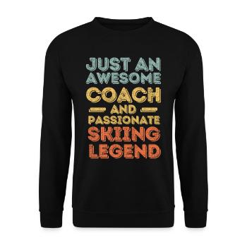 Trainer Ski retro - Unisex Sweatshirt - black - Front - Alina (178cm) & Michal (187cm)