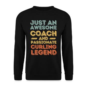 Trainer Curling retro - Unisex Sweatshirt - black - Front - Alina (178cm) & Michal (187cm)