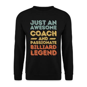 Trainer Billard retro - Unisex Pullover - Schwarz - Vorne - Alina (178cm) & Michal (187cm)
