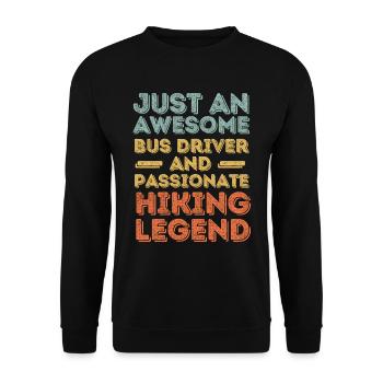 Bus drivers hiking retro - Unisex Sweatshirt - black - Front - Alina (178cm) & Michal (187cm)