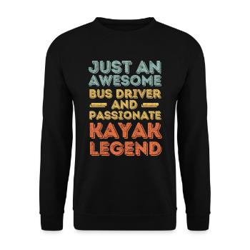 Bus driver kayak retro - Unisex Sweatshirt - black - Front - Alina (178cm) & Michal (187cm)
