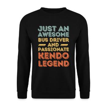 Bus driver Kendo retro - Unisex Sweatshirt - black - Front - Alina (178cm) & Michal (187cm)