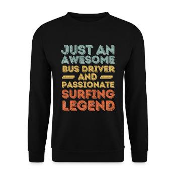 Bus drivers surf retro - Unisex Sweatshirt - black - Front - Alina (178cm) & Michal (187cm)