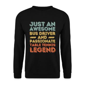 Bus driver table tennis retro - Unisex Sweatshirt - black - Front - Alina (178cm) & Michal (187cm)