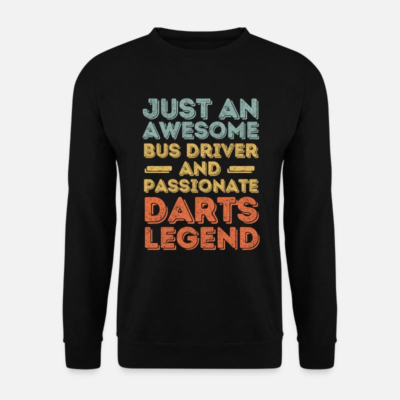 Busfahrer Darts retro - Unisex Pullover - Schwarz