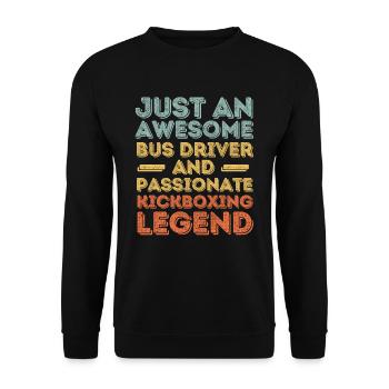 Busfahrer Kickboxen retro - Unisex Pullover - Schwarz - Vorne - Alina (178cm) & Michal (187cm)
