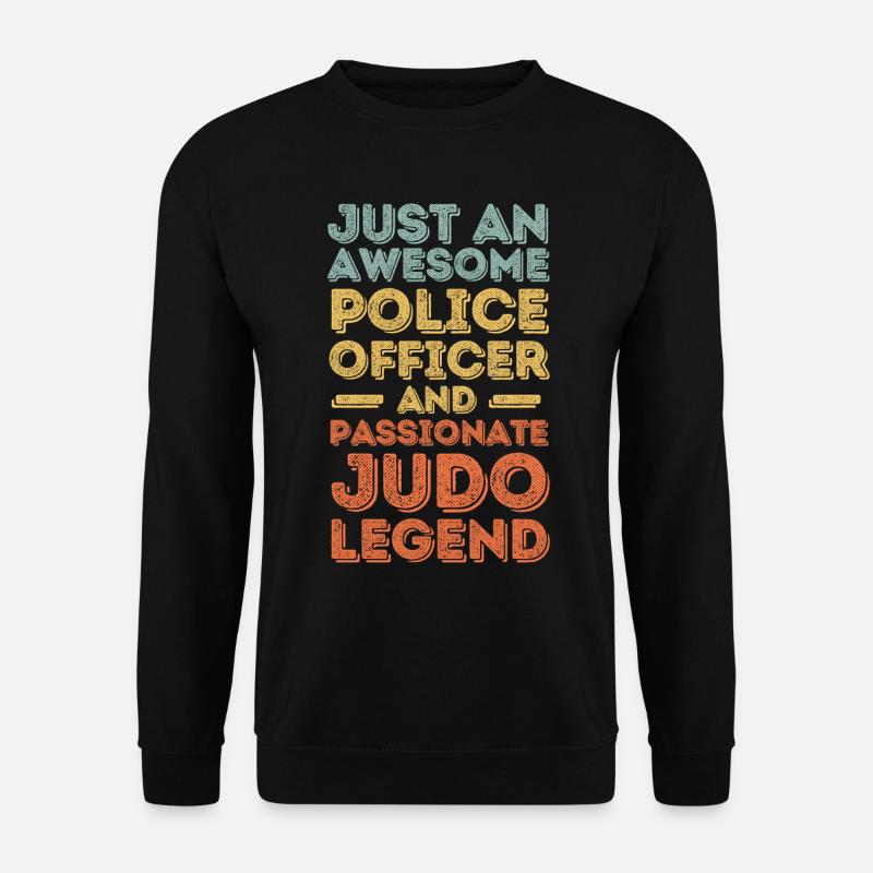 Polizist Judo retro - Unisex Pullover - Schwarz