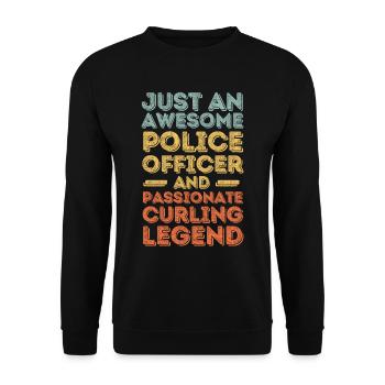 Policeman Curling retro - Unisex Sweatshirt - black - Front - Alina (178cm) & Michal (187cm)