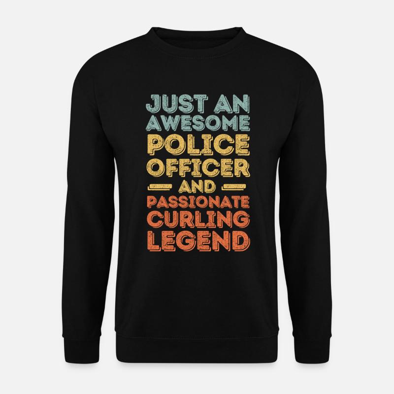 Policeman Curling retro - Unisex Sweatshirt - black