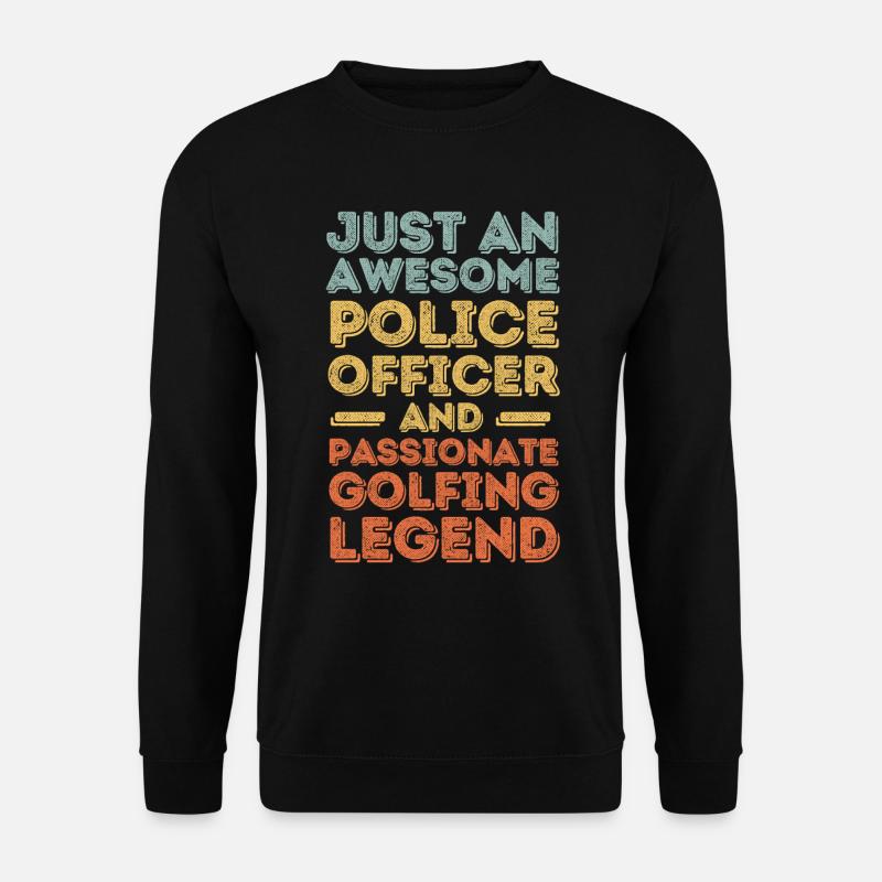 Policeman Golfing retro - Unisex Sweatshirt - black