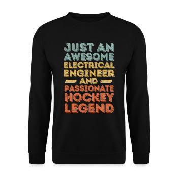 Electrical Engineer Hockey retro - Unisex Sweatshirt - black - Front - Alina (178cm) & Michal (187cm)