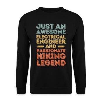 Electrical Engineer Hiking retro - Unisex Sweatshirt - black - Front - Alina (178cm) & Michal (187cm)