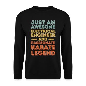 Ingénieur électricien Karaté rétro - Sweat-shirt Unisexe - noir - Devant - Alina (178cm) & Michal (187cm)
