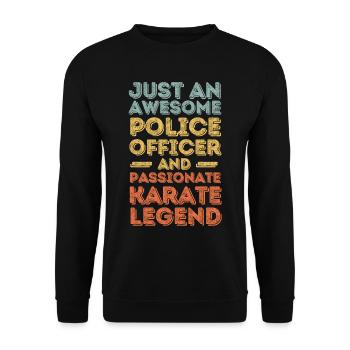 Policier Karaté rétro - Sweat-shirt Unisexe - noir - Devant - Alina (178cm) & Michal (187cm)