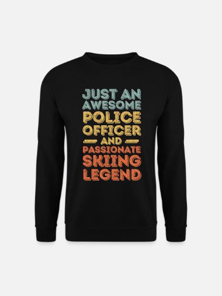 Policeman skiing retro - Unisex Sweatshirt - black