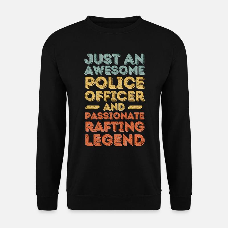 Policeman rafting retro - Unisex Sweatshirt - black